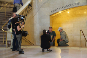 Ken Lacovara and Richard Wiese find fossils at Grand Central Station